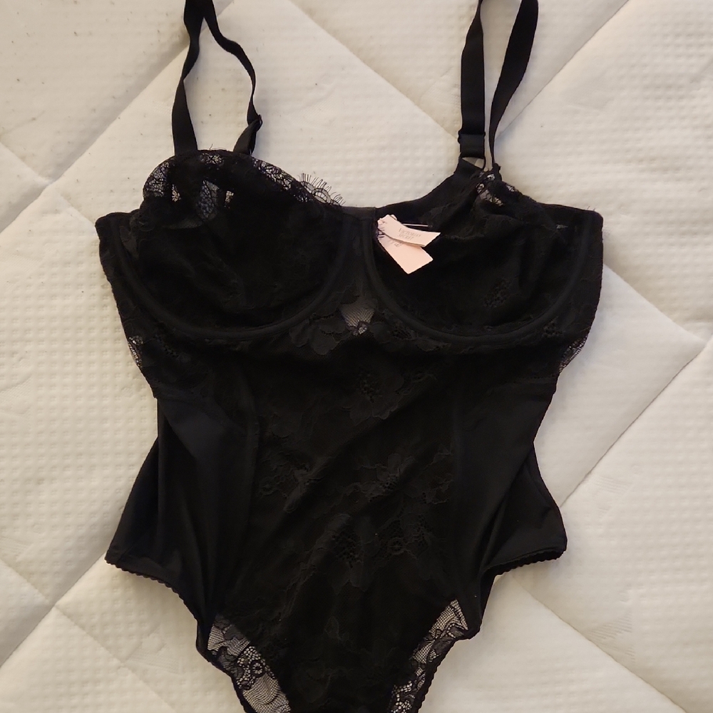 Victoria's Secret Black Lace Bodysuit